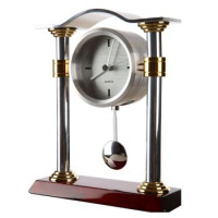 Набор подарочный: настольные часы "Protege, коллекция Eternite" круглые с серебром и золо РАСПРОДАЖА