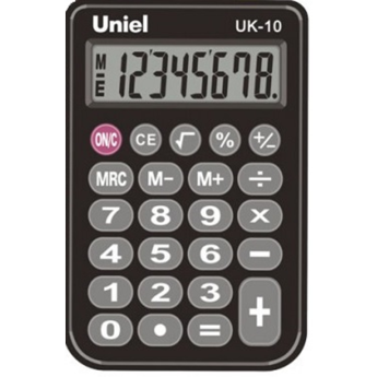 Калькулятор Uniel UK-10K (черный) карманный 8р