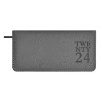 Еженедельник 170*88мм 2024г Escalada "Джут" тв. переплет, иск. кожа, серый, тисн. 63891