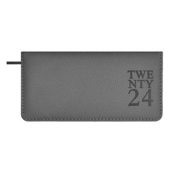 Еженедельник 170*88мм 2024г Escalada "Джут" тв. переплет, иск. кожа, серый, тисн. 63891