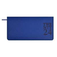 Еженедельник 170*88мм 2024г Escalada "Джут" тв. переплет, иск. кожа, синий, тисн. 63889