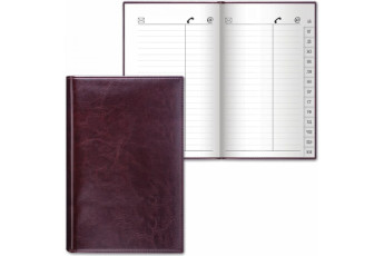 Телефонная книга А5 Brauberg "Cayman" черн/т.корич, "крок. кожа" 125129