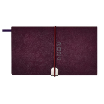 Еженедельник 175*95мм 2024г Escalada "Тиволи глосс" мягк. перепл., иск. кожа, красный, резинка 63908