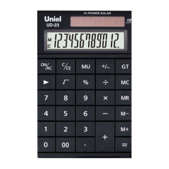 Калькулятор Uniel UD-23В (черный) настольный 12р