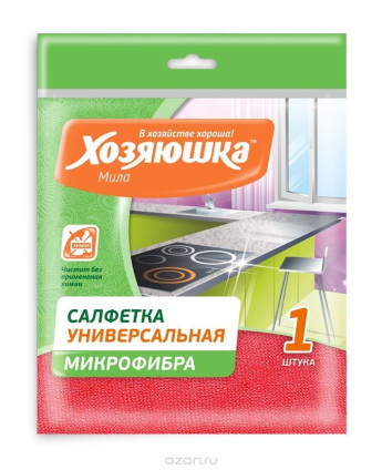 ХОЗЯЮШКА Салфетка универсальная микрофибра 30*30см 1шт