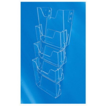 Держатель/дисплей настеный, 4 отдел. А4 верт. 215х32мм N174 акрил РАСПРОДАЖА