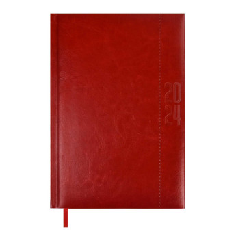 Еженедельник 87*166мм 2024г Escalada "Сариф эконом" тв. перепл., иск. кожа, красный, тисн. 63879