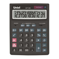 Калькулятор Uniel UF-60 (черный) настольный 14р