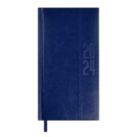 Еженедельник 87*166мм 2024г Escalada "Сариф эконом" тв. перепл., иск. кожа, синий, тисн. 63878