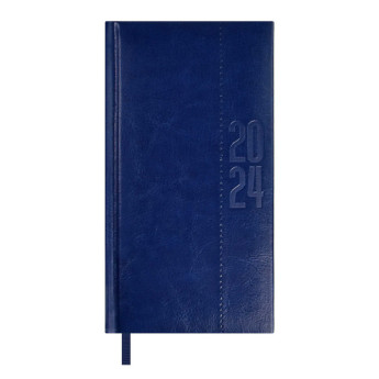 Еженедельник 87*166мм 2024г Escalada "Сариф эконом" тв. перепл., иск. кожа, синий, тисн. 63878