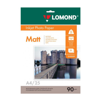 Бумага А4 Lomond д/стр.пр.  90г/м2, матовая, односторонняя 0102029 (25л)