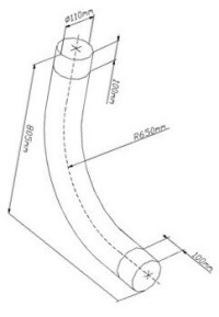 Поворот для пневмопочты серый ,ПВХ 110*2,3 мм, R650 РАСПРОДАЖА