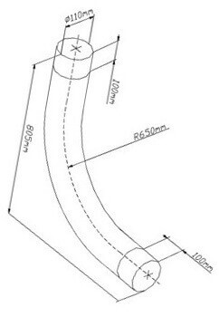 Поворот для пневмопочты серый ,ПВХ 110*2,3 мм, R650 РАСПРОДАЖА