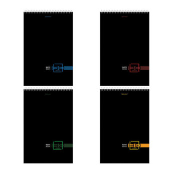 Блокнот 80л А4 Brauberg "Dark" клетка, гребень, тв.подл., ассорти 114355