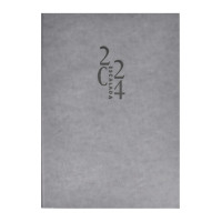 Еженедельник А5 2024г Escalada "Гоутскин" мягк. переплет, иск. кожа, серый, тисн. 63852