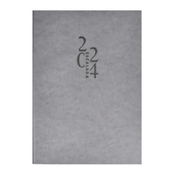 Еженедельник А5 2024г Escalada "Гоутскин" мягк. переплет, иск. кожа, серый, тисн. 63852