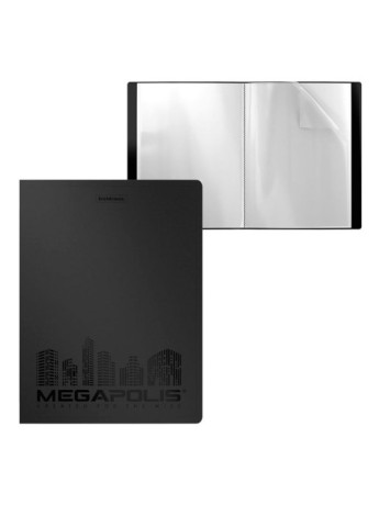 Папка Erich Krause 40 файлов А4 "MEGAPOLIS" серый ЕК49936