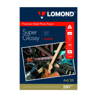 Бумага А4 Lomond д/стр.пр. 280г/м2, суперглянцевая, односторонняя 1104101 (20л)