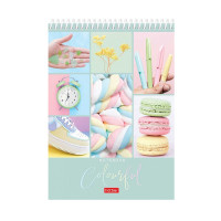 Блокнот 120л А5 Hatber "Оттенки нежности" б/лин., пласт.спир., мел.картон, тонир.блок 120Б5Впс_26522