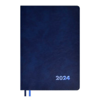 Еженедельник А5+ 2024г Escalada "Флоттер" мягк. переплет, иск. кожа, синий, тисн. фольг. 63845