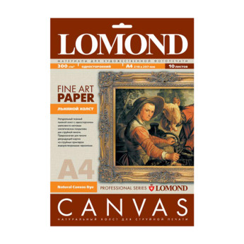 Бумага А4 Lomond д/стр.пр. 300г/м2, холст 0908411 (10л)