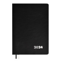 Еженедельник А5+ 2024г Escalada "Флоттер" мягк. переплет, иск. кожа, черный, тисн. фольг. 63843