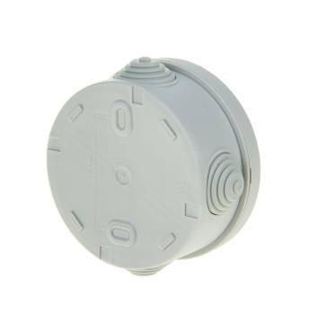 Коробка распределительная круглая 85х85х55 / IP55/ 4 гермовводов