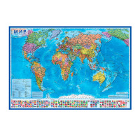 Карта MAZARI ТМ "Мир Политический" 1010*700мм, ламинация, интерактивная KH040