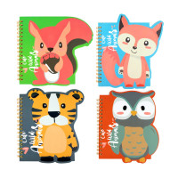 Блокнот 50л 15*16см Darvish "Animals" линейка, спираль, ассорти DV-13018