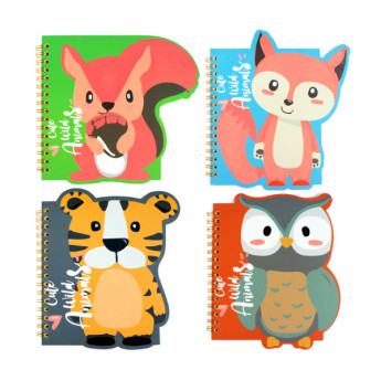 Блокнот 50л 15*16см Darvish "Animals" линейка, спираль, ассорти DV-13018