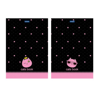 Блокнот 50л А5 Hatber "CATs" в точку, склейка, обл. мел.карт. 50Б5лA9к