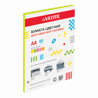 Бумага А4 80г/50л желтый неон 2072238 deVENTE