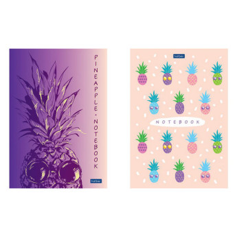 Блокнот 50л А5 Hatber "Pineapple" мел.карт глянц. ламин.,блок в точку 50Б5лA9к