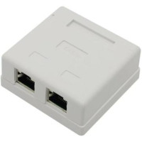 Розетка внешняя двойная RJ-45 (экран.) кат.5e