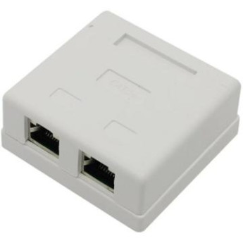 Розетка внешняя двойная RJ-45 (экран.) кат.5e