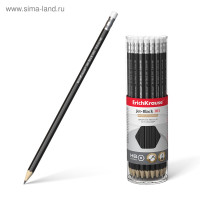 Карандаш ч/гр Erich Krause "JET BLACK 101" HB с ласт., корпус черный EK32841/45606