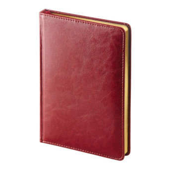 Ежедневник А5+ 2024 Альт "Sidney Nebraska" бордовый, золотой обрез,  тв. обл., иск. кожа 3-125/01