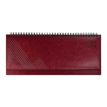 Планинг 2024г Escalada "Сариф" спираль, тв. перепл., иск. кожа, бордовый 63835