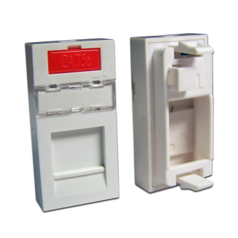 Вставка в розеточную панель Lanmaster, 1х keystone, 22,5х45 мм (ВхШ), плоская,LAN-SIP-22M-WH