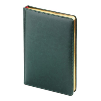 Ежедневник А5+ 2024 Альт "SIDNEY NEBRASKA" зеленый,золотой обрез, тв. обл., иск.кожа 3-125/05