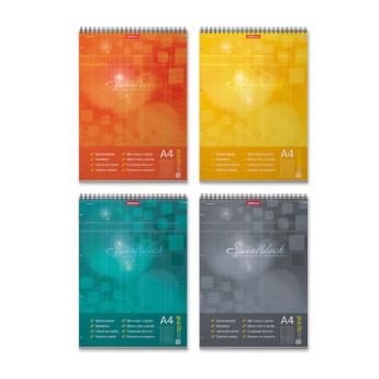 Блокнот 80л А4 Erich Krause "Spiralblock" клетка, гребень, мягк.обл. 58430