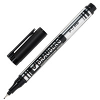 Маркер перманентный (нестираемый) BRAUBERG "Jet", ЧЕРНЫЙ, супертонкий метал. наконечник 0,5мм,150507