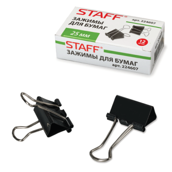 Зажим STAFF чёрный 25мм 224607 (1шт) РАСПРОДАЖА