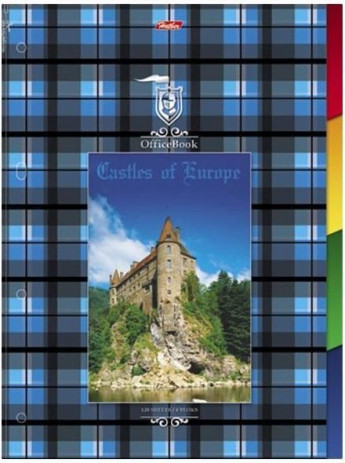 Тетрадь с разделителями 120л А4  Хатбер "Шотландка" тв.обл., тв.подл 120ттр4в1сп_09095