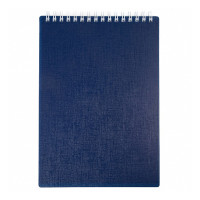 Блокнот 80л А5 Hatber "Canvas" синий, клетка, гребень, обл. пласт. 80Б5В1гр_05309