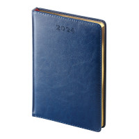 Ежедневник А5+ 2024 Альт "Sidney Nebraska" синий, золотой обрез, тв. обл., иск. кожа 3-125/04-24