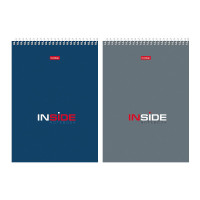 Блокнот 80л А5 Hatber "Inside" клетка, гребень, обл. мел. карт., ассорти 80Б5В1гр