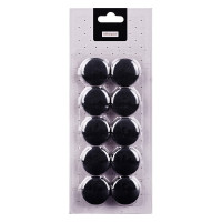 Магнит д/белой доски 30мм, 10 шт, круглый, черный, блистер MN30_7249 OfficeSpace