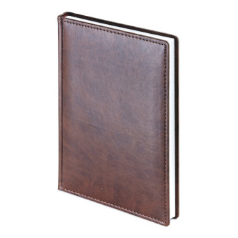Ежедневник А5+ 2024 Альт "Velvet" коричневый тв. обл., иск.кожа 3-123/03