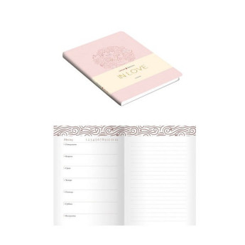 Планинг А6 н/дат Listoff "In Love. Pink Powder", 80 лист,лин.,  иск.кожа ПИКФИЛ208001